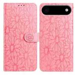 For iPhone 17 Air Daisy Embossed Leather Phone Case(Pink)