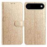 For iPhone 17 Air Daisy Embossed Leather Phone Case(Gold)