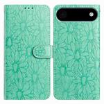 For iPhone 17 Air Daisy Embossed Leather Phone Case(Green)