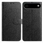 For iPhone 17 Air Daisy Embossed Leather Phone Case(Black)