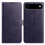 For iPhone 17 Air Daisy Embossed Leather Phone Case(Dark Purple)