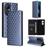 For Huawei Enjoy 80 4G Cubic Grid Texture Flip Leather Phone Case(Blue)