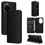 For Huawei nova 14 Ultra 5G Cubic Grid Texture Flip Leather Phone Case(Black)