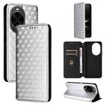 For Huawei nova 14 Ultra 5G Cubic Grid Texture Flip Leather Phone Case(Silver)