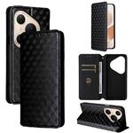 For Huawei Pura 80 Pro 5G / 80 Pro+ 5G Cubic Grid Texture Flip Leather Phone Case(Black)