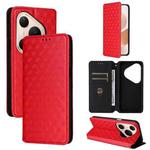For Huawei Pura 80 Pro 5G / 80 Pro+ 5G Cubic Grid Texture Flip Leather Phone Case(Red)