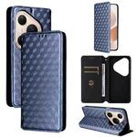 For Huawei Pura 80 Pro 5G / 80 Pro+ 5G Cubic Grid Texture Flip Leather Phone Case(Blue)