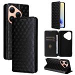 For Huawei Pura 80 5G Cubic Grid Texture Flip Leather Phone Case(Black)