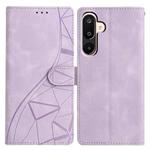 For Samsung Galaxy M16 5G Triangles Embossed Leather Phone Case(Purple)