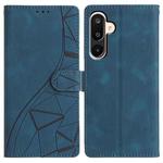 For Samsung Galaxy M16 5G Triangles Embossed Leather Phone Case(Blue)