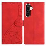 For Samsung Galaxy M16 5G Triangles Embossed Leather Phone Case(Red)