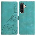 For Samsung Galaxy M16 5G Triangles Embossed Leather Phone Case(Green)