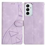 For Samsung Galaxy M23 Triangles Embossed Leather Phone Case(Purple)