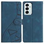 For Samsung Galaxy M23 Triangles Embossed Leather Phone Case(Blue)