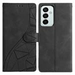 For Samsung Galaxy M52 Triangles Embossed Leather Phone Case(Black)