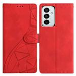For Samsung Galaxy M52 Triangles Embossed Leather Phone Case(Red)