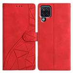 For Samsung Galaxy M53 Triangles Embossed Leather Phone Case(Red)