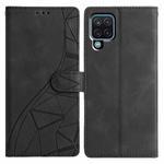 For Samsung Galaxy M33 Triangles Embossed Leather Phone Case(Black)