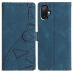 For Samsung Galaxy M06 5G Triangles Embossed Leather Phone Case(Blue)