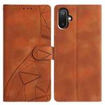 For Samsung Galaxy M06 5G Triangles Embossed Leather Phone Case(Brown)