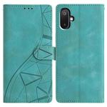 For Samsung Galaxy M06 5G Triangles Embossed Leather Phone Case(Green)