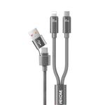 WK WDC-66 2 to 2 3A USB+Type-C to 8 Pin+Type-C Fast Charging Data Cable, Length: 1.2m(Grey)