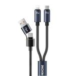 WK WDC-66 2 to 2 3A USB+Type-C to 8 Pin+Type-C Fast Charging Data Cable, Length: 1.2m(Black)