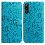 For Samsung Galaxy F16 5G / M16 5G Daisy Embossed Leather Phone Case(Blue)