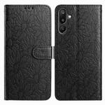 For Samsung Galaxy F16 5G / M16 5G Daisy Embossed Leather Phone Case(Black)