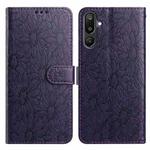 For Samsung Galaxy F16 5G / M16 5G Daisy Embossed Leather Phone Case(Dark Purple)