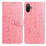 For Samsung Galaxy F06 5G / M06 5G Daisy Embossed Leather Phone Case(Pink)