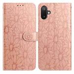 For Samsung Galaxy F06 5G / M06 5G Daisy Embossed Leather Phone Case(Rose Gold)
