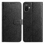 For Samsung Galaxy F06 5G / M06 5G Daisy Embossed Leather Phone Case(Black)