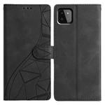 For Samsung Galaxy A22 5G Triangles Embossed Leather Phone Case(Black)
