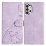 For Samsung Galaxy A13 4G Triangles Embossed Leather Phone Case(Purple)
