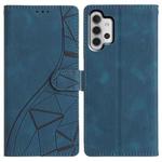 For Samsung Galaxy A13 4G Triangles Embossed Leather Phone Case(Blue)