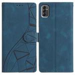 For Samsung Galaxy A13 5G Triangles Embossed Leather Phone Case(Blue)
