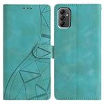For Samsung Galaxy A13 5G Triangles Embossed Leather Phone Case(Green)