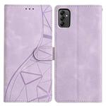 For Samsung Galaxy A14 5G Triangles Embossed Leather Phone Case(Purple)