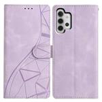 For Samsung Galaxy A32 5G Triangles Embossed Leather Phone Case(Purple)