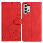 For Samsung Galaxy A32 5G Triangles Embossed Leather Phone Case(Red)