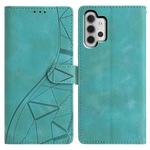 For Samsung Galaxy A32 5G Triangles Embossed Leather Phone Case(Green)