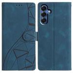 For Samsung Galaxy A34 5G Triangles Embossed Leather Phone Case(Blue)
