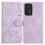 For Samsung Galaxy A53 Triangles Embossed Leather Phone Case(Purple)
