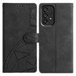 For Samsung Galaxy A53 Triangles Embossed Leather Phone Case(Black)
