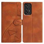 For Samsung Galaxy A53 Triangles Embossed Leather Phone Case(Brown)