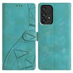 For Samsung Galaxy A53 Triangles Embossed Leather Phone Case(Green)