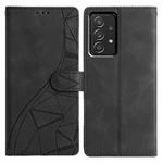 For Samsung Galaxy A72 4G / 5G Triangles Embossed Leather Phone Case(Black)
