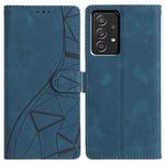 For Samsung Galaxy A73 Triangles Embossed Leather Phone Case(Blue)