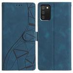 For Samsung Galaxy A02s 164mm Triangles Embossed Leather Phone Case(Blue)